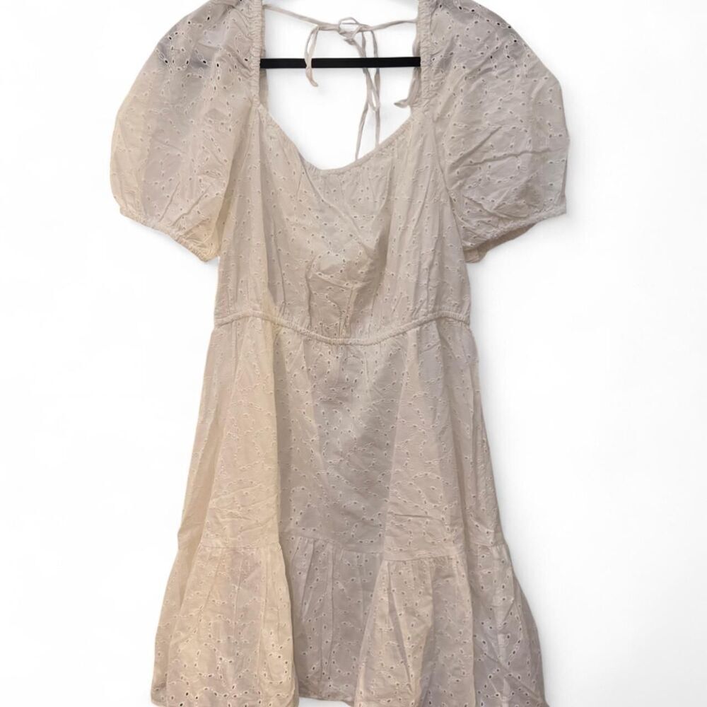 & Other Stories White Eyelet Puff Sleeve Dress US 12 NWT Bridal Easter grad